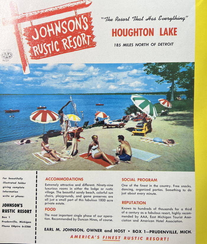 Johnsons Rustic Dance Palace (Johnsons Rustic Resort, Krauses Hotel) - Brochure (newer photo)
